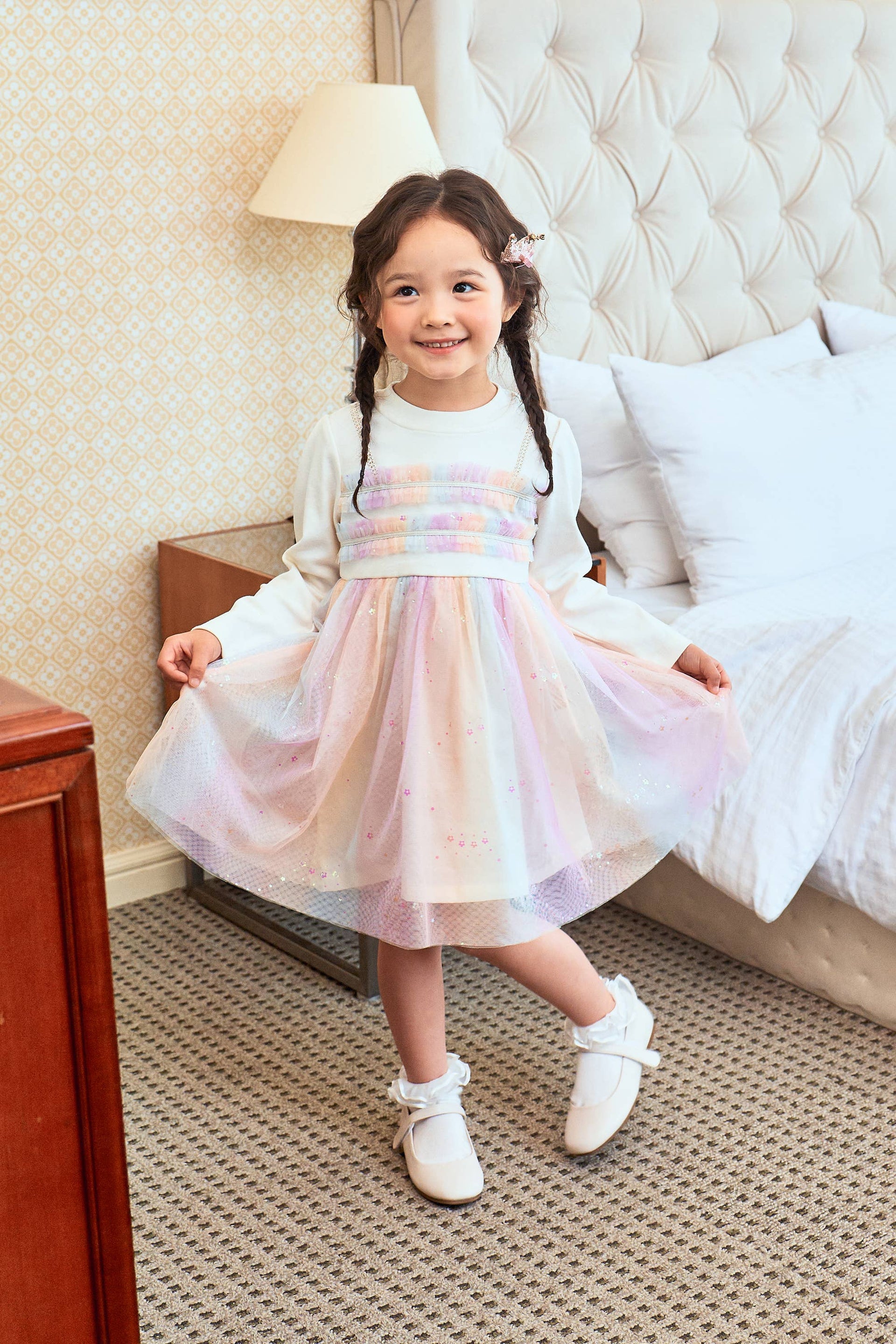 Multi Color Mesh Overlay Tutu Dress - ToTo Heros l Premium Children's Clothing