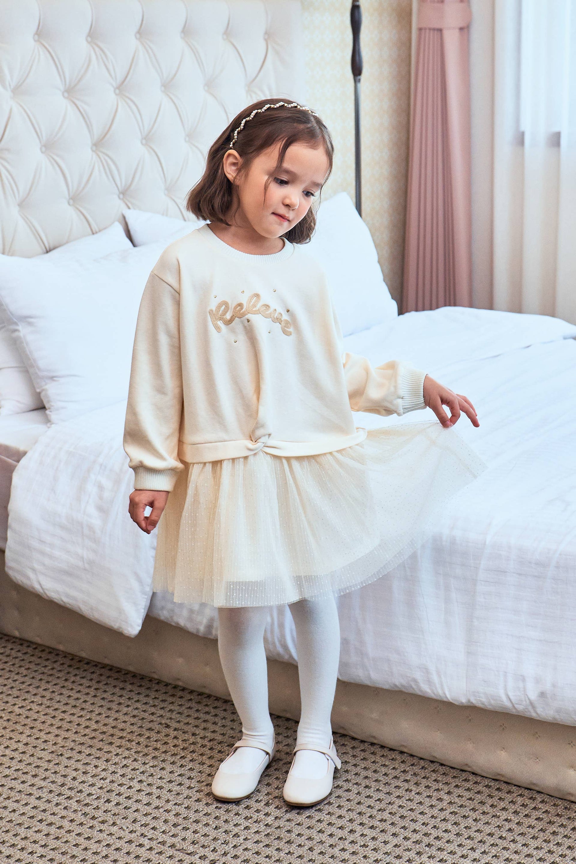 Twist Front Tulle Dress - ToTo Heros l Premium Children's Clothing