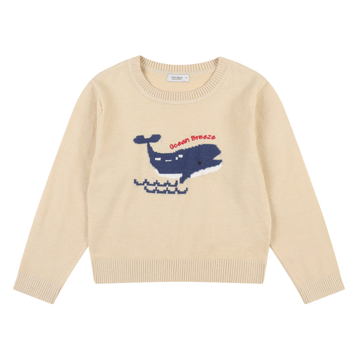 Ocean Breeze Whale Knit Sweater - ToTo Heros l Premium Children's Clothing