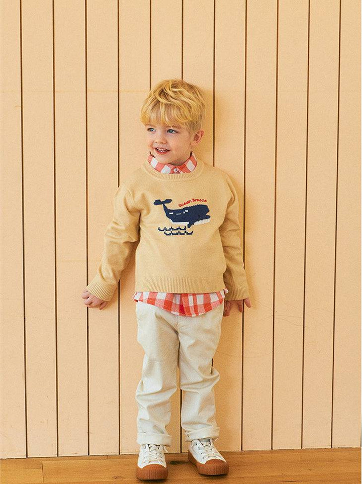 Ocean Breeze Whale Knit Sweater - ToTo Heros l Premium Children's Clothing