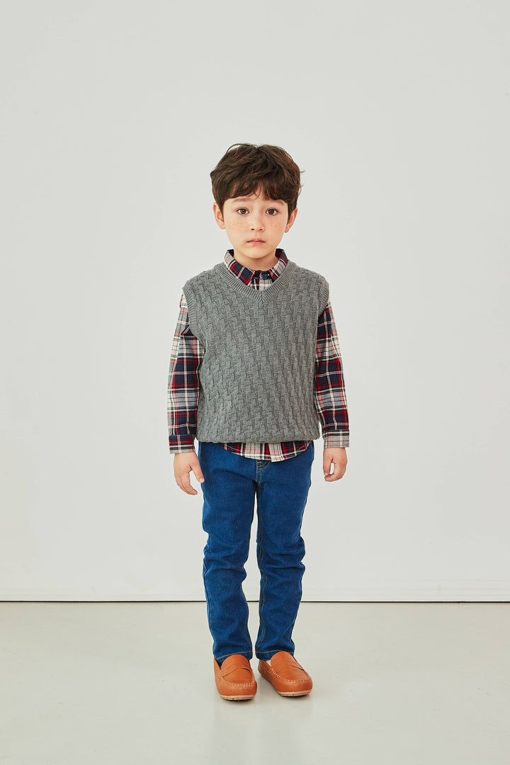Charles Textured Knit Vest - ToTo Heros l Premium Children's Clothing