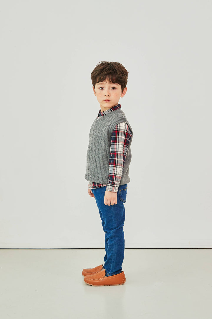 Charles Textured Knit Vest - ToTo Heros l Premium Children's Clothing