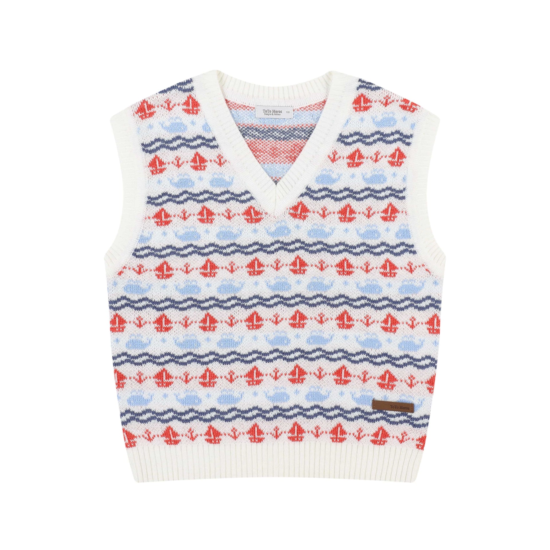 Miles Ocean Pattern Knit Vest - ToTo Heros l Premium Children's Clothing