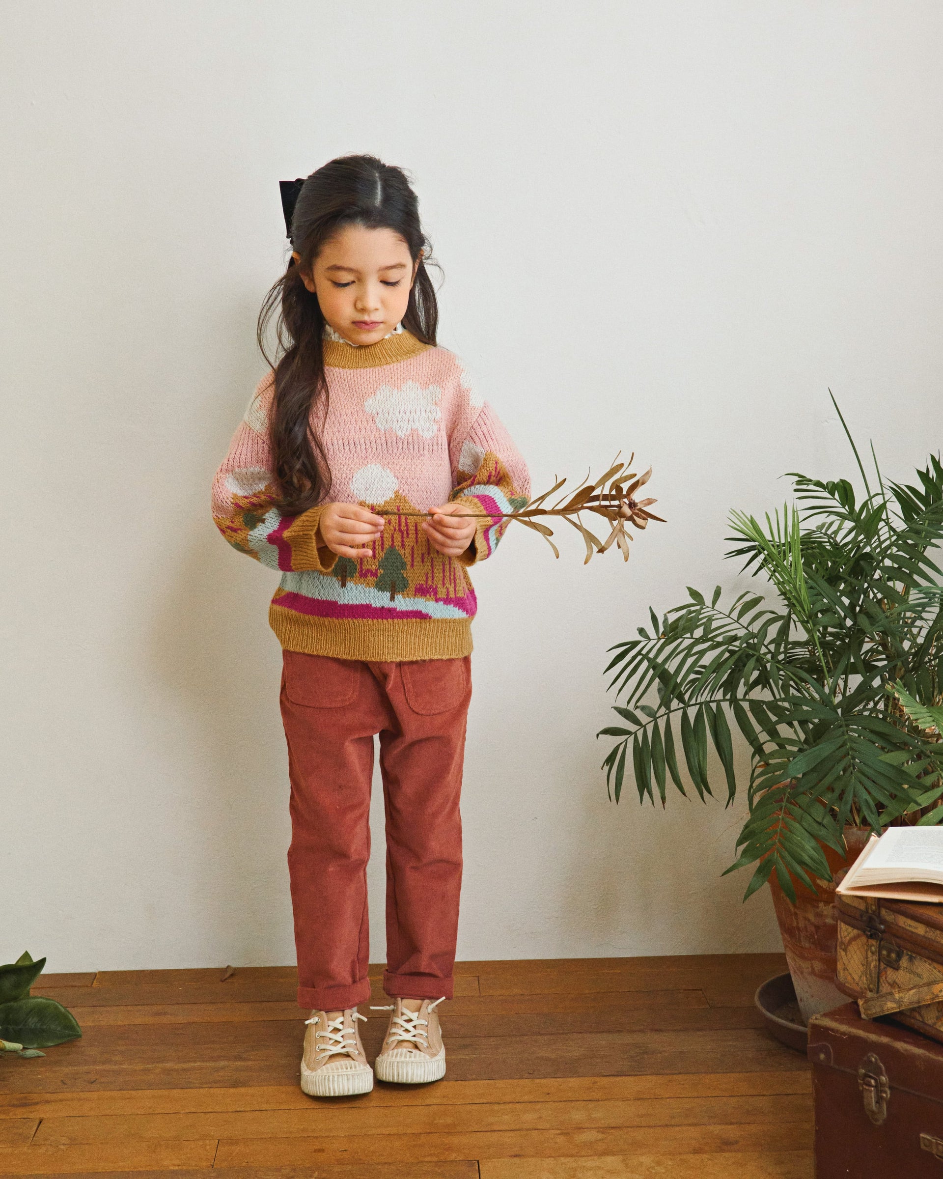 Paige Brick Corduroy Pants with Front Pockets