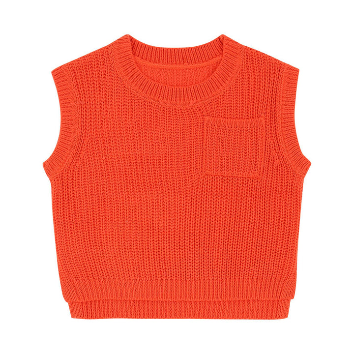 Jenny Solid Knit Vest - ToTo Heros l Premium Children's Clothing