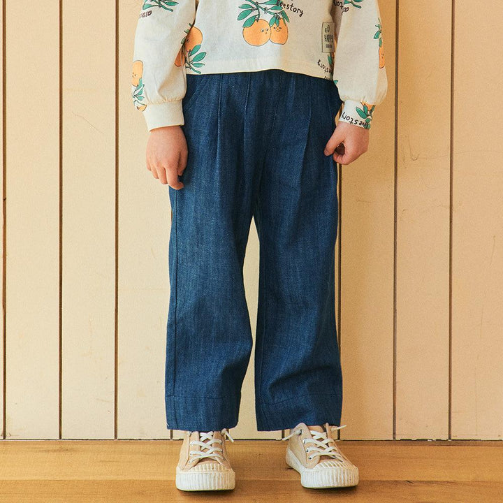Vicky Straight Wide Leg Denim Pants-Pants - Kids-ToTo Heros-ToTo Heros Premium Children's Clothing